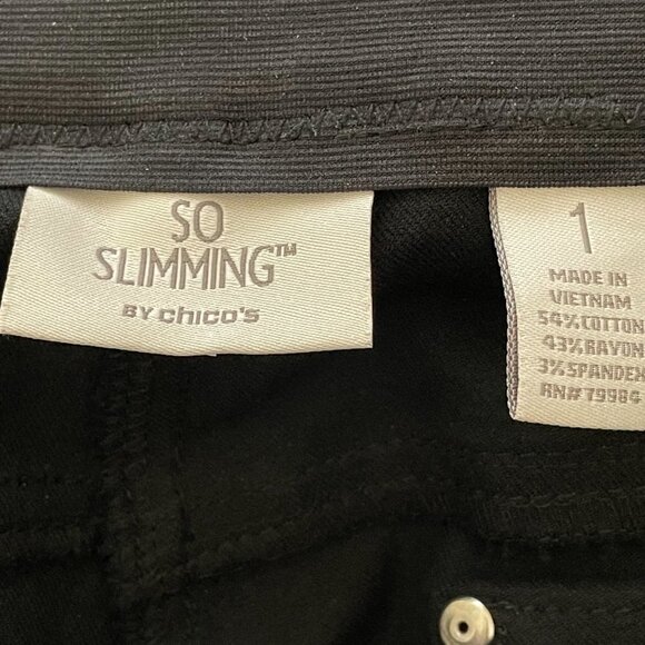 Chico’s So Slimming Black Cropped Pants Size 8/Medium (Chico’s size 1) - Picture 5 of 9